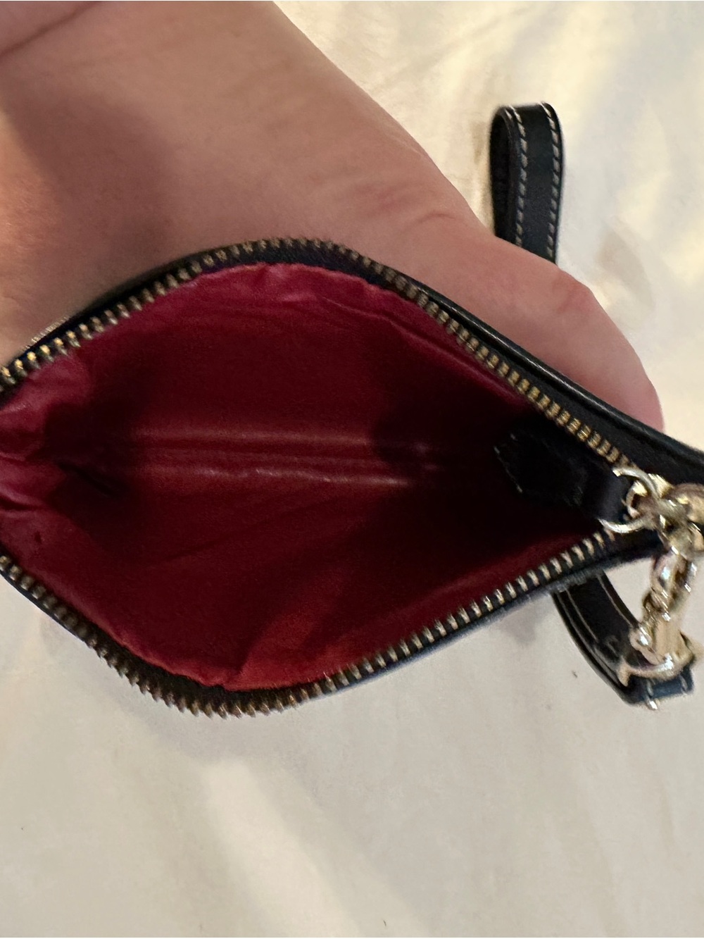 Dooney & Bourke Monogram Wristlet Dark Blue White - Picture 3 of 4